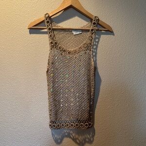 Glamorous gold Embellished Tank Top made in the USA size S/M